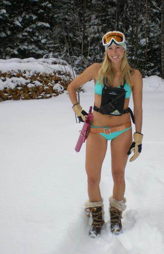 Фото полуголой сноубордистки