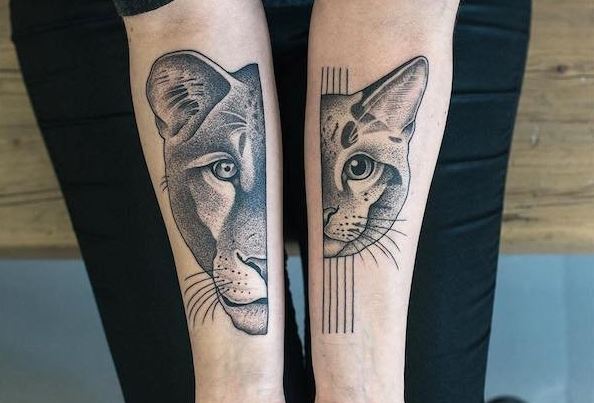 25 Cool Split Tattoos - Barnorama